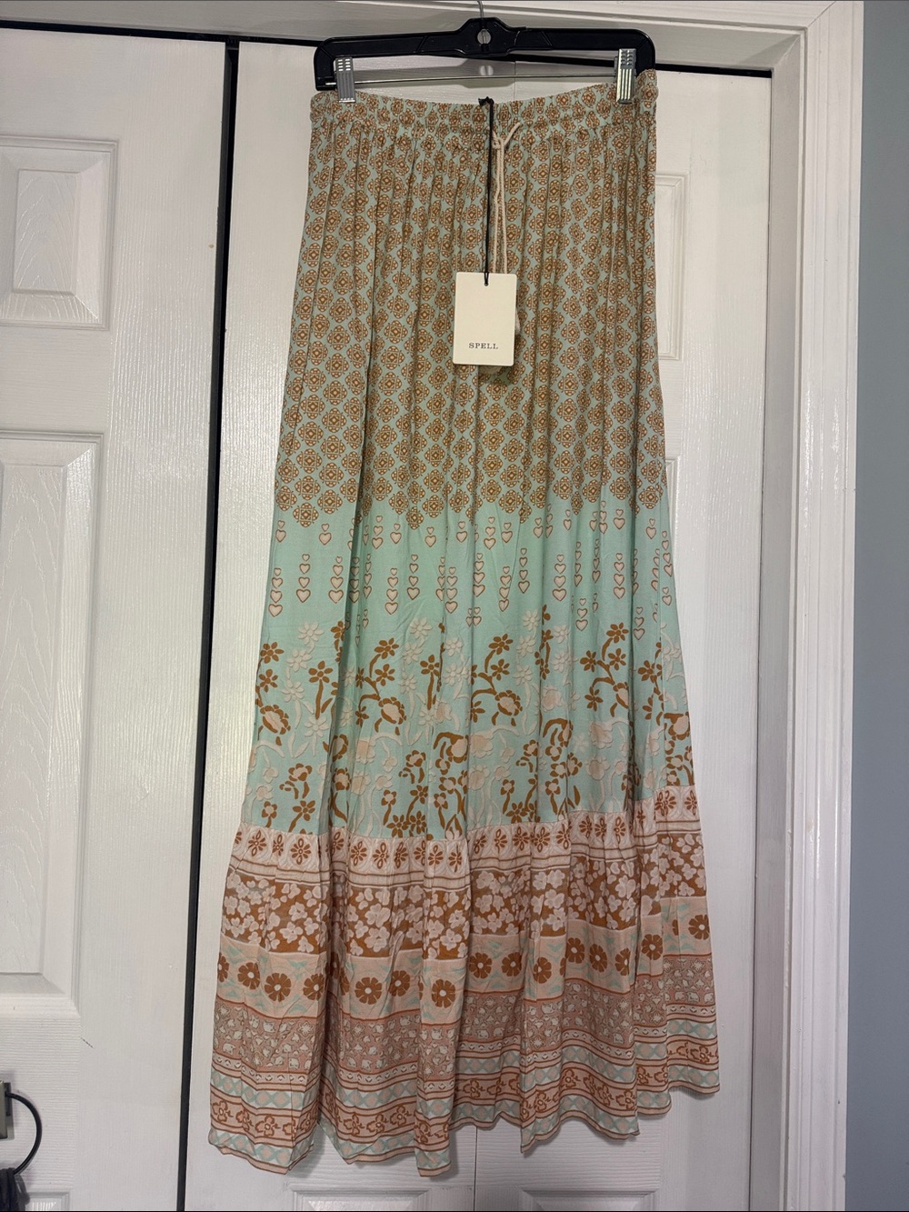 NWT Spell sweet, nothings peppermint maxi skirt boho festival $269